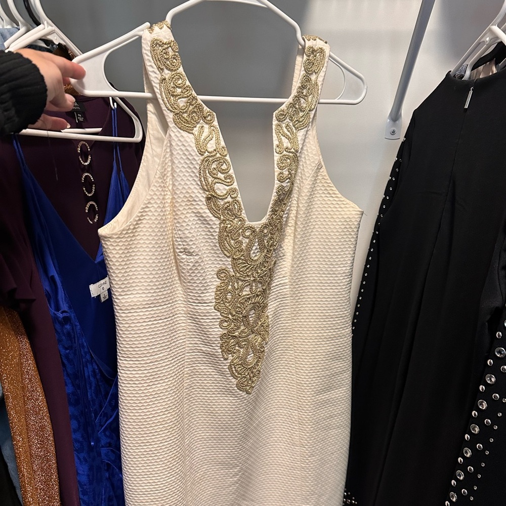 White and Gold Lilly Pulitzer Dress